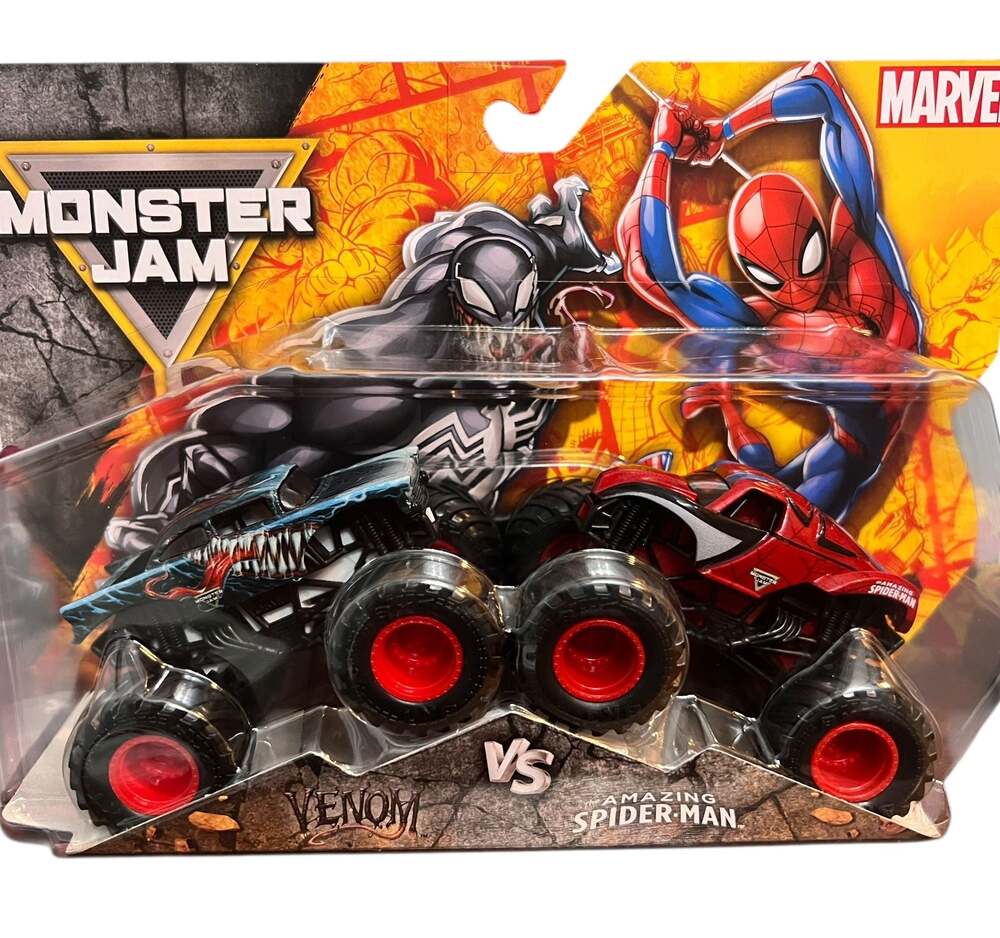 Monster Jam Marvel Venom vs Spider-Man Die-Cast Trucks Series 4, 1:64 Scale